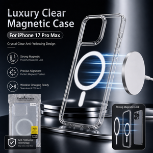 Funda Magnética Transparente de Lujo Personalizada de Fábrica para iPhone 17 Pro Max, Carcasa Protectora Trasera Delgada Anti-Amarilleo - Product Image 1