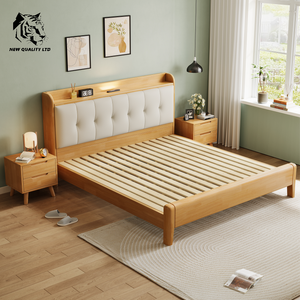 Proveedor chino de camas king size de 1.8m, económicas, personalizables, con gran stock, ecológicas, de diseño moderno, muebles de dormitorio, estructura de cama king size de madera. - Product Image 3