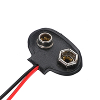 Boîtier de support de pile bouton 9V type T Feiben OEM en PP avec connecteur DC, disponible en ODM, Série I