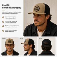 Casquette Trucker SHINY personnalisée à 7 panneaux et visière plate, avec patch tissé, en maille 168, pour marques de vente au détail d'extérieur, fermeture Snapback