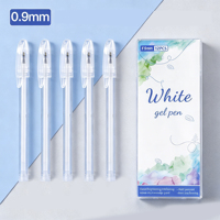 Stylos surligneurs gel blancs haute couvrance avec pointe fine de 0,9 mm pour le dessin, l'aquarelle, les artistes et les étudiants