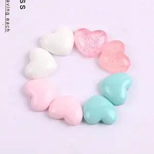 New Arrival Cute Purity Small Heart Flat Back Resin Charms Hairpin Jewelry Accessories For DIY Phone Case Slime Decorations