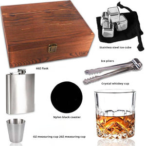 Juego de Vasos de Whisky de 6 oz con Logotipo Personalizado, Petaca de Acero Inoxidable, Piedras de Hielo, Caja de Madera, Regalo <span class=keywords><strong>para</strong></span> Amantes del Whisky - Product Image 2