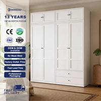 Armoire de chambre en métal blanc avec compartiment supérieur, grand meuble de rangement pour vêtements, idéal pour appartement et organisation de la maison