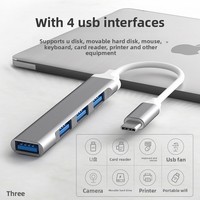 Pour Lenovo Xiaomi Macbook Pro Air PC ordinateurs portables USB 3.0 câble multi-répartiteur Type C USB-C USB 3.0 convertisseur de concentrateur en aluminium 4 ports
