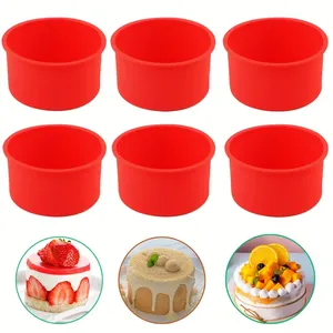 4 Inch Non-Stick Siliconen Bakvormen Cakevorm Cupcake Mallen Voor Verjaardags-En Kerstfeestjes Voor Bakgereedschap - Product Image 1