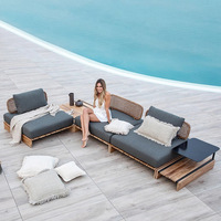 Ensemble de mobilier de jardin en rotin de style nordique, résistant à l'eau, pour terrasses, hôtels, villas, jardins, balcons
