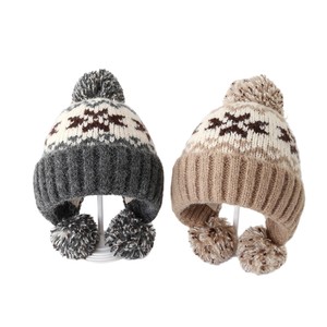 Gorro de invierno tejido para niños con pompones, orejeras cálidas a prueba de viento, unisex, de 2 a 4 años - Product Image 3