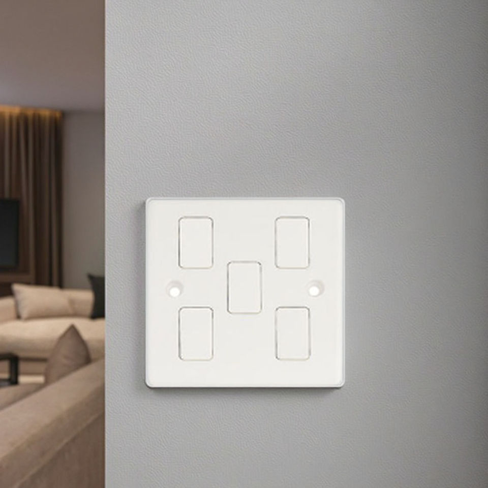 VNX Bakelite Quality Assurance Electric Switch 5 Gang 1 Way /2 Way Wall Switch for Home