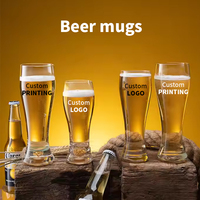 Bar personnalisé 380ml boissons tasse en verre tasses à bière personnalisées avec des chopes en verre solides incassables