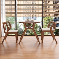 Ensemble Table et Chaises de Salle à Manger Moderne en Bois Peu Encombrant au Design Compact pour Cuisine ou Salle à Manger