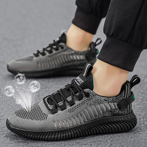 Zapatos Deportivos para Hombre, con Amortiguación, Antideslizantes, Parte Superior de Malla y PU, Cierre sin Cordones, Entresuela Ligera de Goma, para Caminar, para Todas las Temporadas - Product Image 3