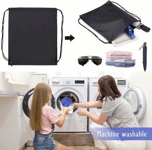 High Quality Swimming Soccer Outdoor Sports Kids Recyclable Nylon Black Frosted Drawstring <b>Backpack</b> - Product Image 4