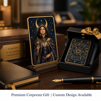 12 signes du zodiaque, tarot, constellation, barre en cuivre fin 999, artisanat métallique personnalisé double face, carte de collection, phase de lune, cadre doré