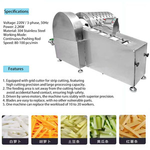 Cortadora Comercial de Verduras y Frutas, Máquina de Corte en Tiras, Equipo de Corte por Empuje para Procesamiento de Alimentos - Product Image 6