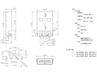 Connecteur mâle USB 2.0 AM180 de type encastrable, prise de charge SMT PCB, contact en cuivre, acier inoxydable, 2A