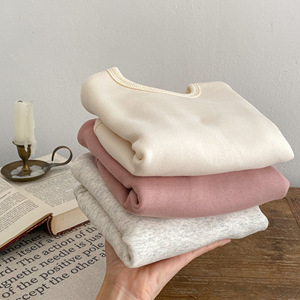 INS sonbahar ve kış 2025 bebek kız ve erkek çocuklar düz renk polar kazak kazak çok yönlü üst - Product Image 3