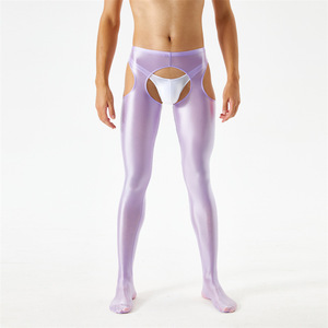 Collants sans entrejambe King Mcgreen Star Men, brillants, découpés, taille haute, effet huileux, fins, lingerie <span class=keywords><strong>sissy</strong></span>, vêtements de nuit sexy - Product Image 5