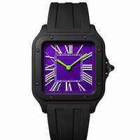 Montre à quartz pour homme en bio-céramique durable, avec bracelet en caoutchouc, étanche 3ATM, logo personnalisé disponible