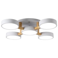 JACKSUN Plafonnier à disque rond LED nordique Éclairage de salon Combinaison multi-têtes créative de style macaron Panneau lumineux mince