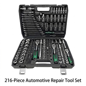 Ensemble d'outils à douilles de 216 pièces, kit d'outils manuels pour la réparation automobile, clé à <span class=keywords><strong>cliquet</strong></span>, boîte à outils combinée pour l'entretien des voitures et des motos - Product Image 5