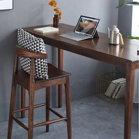 Table à manger haute en bois massif moderne Minimaliste en bois pour petit appartement médiéval Simple Confortable chaise de bar