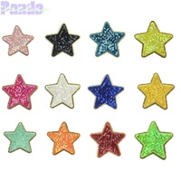 Parche de estrella de hierro de 2,6 pulgadas hecho a mano, borde brillante de alta calidad, bordado de lentejuelas para ropa vaquera o sombreros