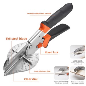 Cisaille à angle droit pour rainures de fils, <span class=keywords><strong>ciseaux</strong></span> multifonctions à 45 degrés pour charpentiers et électriciens, pour bandes de fixation et bordures d'étanchéité - Product Image 4