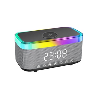Sản Phẩm Mới Đồng Hồ Báo Thức 15W Sạc Không Dây Loa Với Đầy Màu Sắc Ánh Sáng Ban Đêm Không Dây Tiếng Ồn Trắng Âm Thanh Điện Thoại Di Động Sạc - Product Image 1