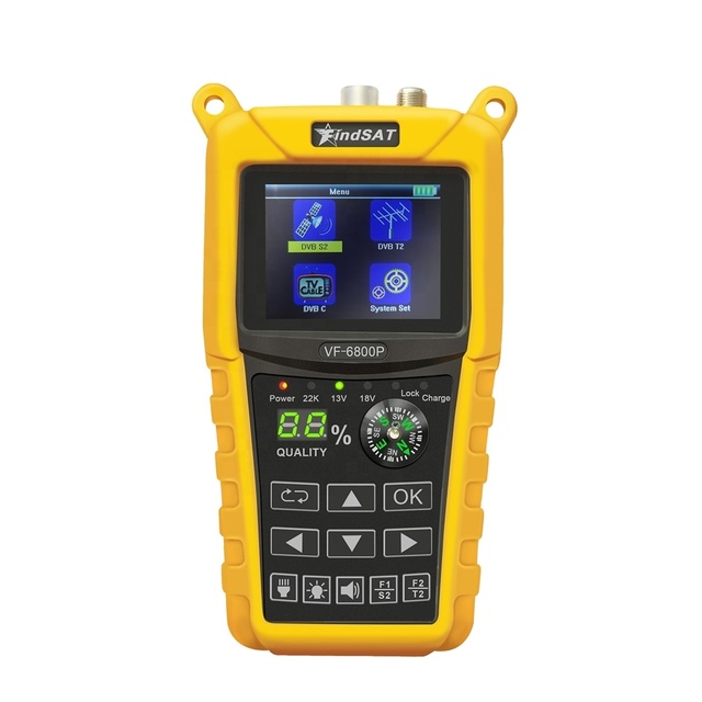 VF-6800P HD Digital Satellite Finder Combo Support DVB-T2/DVB S2/DVB C Sat Finder Meter for Satellite TV Receiver Dvb T2 Tuner