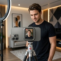 Moniteur miroir universel pour caméra arrière de téléphone pour diffusion en direct, écran miroir portable HD pour vlog avec télécommande