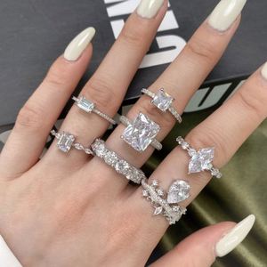แหวนแต่งงาน Dylam Bridal สำหรับผู้หญิง เงินแท้ S925 ดีไซน์เกลียวแบบเถาวัลย์ ประดับด้วยเพชรคิวบิกเซอร์โคเนีย 1 กะรัต เครื่องประดับสำหรับงานหมั้น - Product Image 3