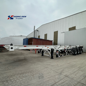 3 essieux 20 pieds 40 pieds <span class=keywords><strong>Transport</strong></span> squelette semi-remorque châssis conteneur maître <span class=keywords><strong>transport</strong></span> de conteneur avec serrures de remorque - Product Image 3