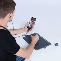 Huion-tableta gráfica HS611, 8 teclas Multimedia, juego de música, Pluma sin batería, almohadilla de dibujo, tableta digitalizadora