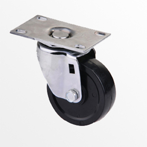 Fabrik 3 Zoll Industrie-Roller Drehbogenbohrer Loch Ruder Kunststoff Einkaufswagen Räder - Product Image 4