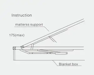 AODELI家具ハードウェアヒンジシンプルな畳ボックスベッド収納油圧ガスリフトベッドメカニズムベッドリフター