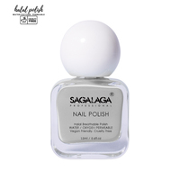SAGALAGA 12ml Vernis à ongles à base d'eau pailleté longue tenue semi-permanent anti-écaillage sans odeur formule douce pour usage quotidien et en salon