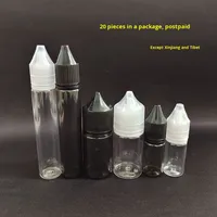 Envío Gratuito, Botella Vacía Transparente de Plástico Corta y Ancha de 10 ml/30 ml/60 ml/100 ml/120 ml con Tapa de Rosca