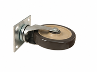 Roue à roulettes en TPU à tige plate sans frein, double roulement à billes, résistante à la corrosion, pour équipement industriel, médical et alimentaire