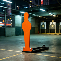 LIETU LT-A090 Cible de tir silhouettée à réinitialisation automatique, grande capacité, en acier AR500 de 28 pouces et 3/8 pouces d'épaisseur, couleur orange