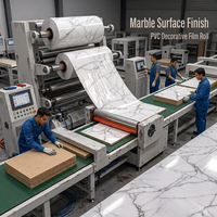 Film décoratif en PVC à motif marbré, non adhésif, en rouleau, pour meubles UV, MDF, bois, plastique et panneaux composites en aluminium