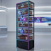 Vitrine de présentation de haute qualité pour le commerce de détail, présentoir mural en verre avec éclairage LED et écran numérique