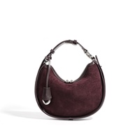 Sac de bras rétro haut de gamme, givré, en forme de croissant, élégant, polyvalent, avec une seule sangle, fermeture à glissière, doublure imperméable en coton