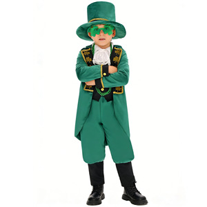 Disfraz Irlandés del Día de San Patricio, Conjunto de Trébol de Cuatro Hojas, Disfraz Infantil para Fiestas y Actuaciones, Traje Verde Unisex - Product Image 5