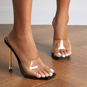 Zapatos de Tacón Alto Stiletto Metálicos con PVC Transparente para Mujer 2025 - Product Image 5