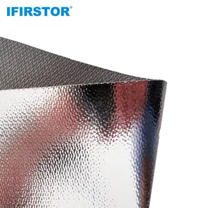 Fireproof Insulation Material Single Side Aluminum Foil Coated Mesh Fiberglass Fabric Cloth