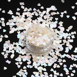 Paillettes holographiques en forme de cœur irisées pour nail art, résine époxy, slime, décoration artisanale DIY, remplissage de confettis - Product Image 2