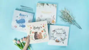 Custom Printing Hardcover First 5 Year Birth Daily Gift Memory Keepsake Record Pregnancy Book Baby Journal