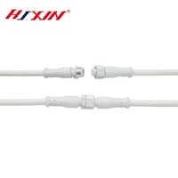 Connecteurs circulaires blancs étanches IP68 M12 mâle et femelle, connecteurs de câbles pour éclairage LED extérieur 2-6 broches