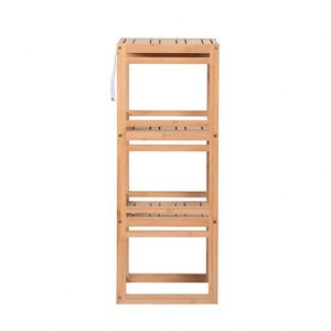 Étagère de rangement en bambou sur pied à 3 niveaux personnalisée avec étagères étanches pour salle de bain - Product Image 4